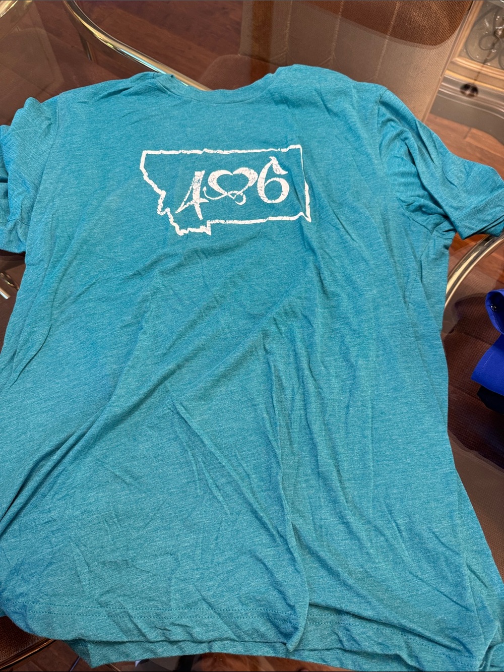 Women's Teal Short Sleeve State Heart Graphic Tee - Casual Everyday